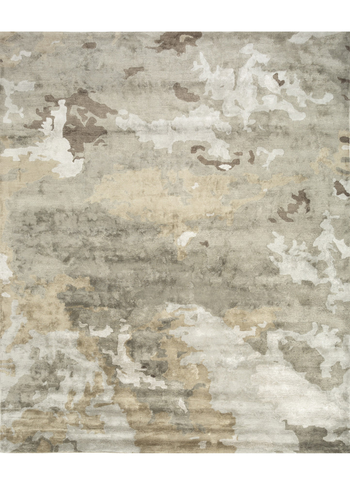  green viscose hand tufted Rug